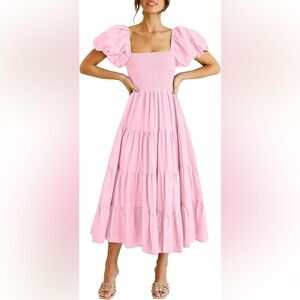 Light Pink  Midi Dress